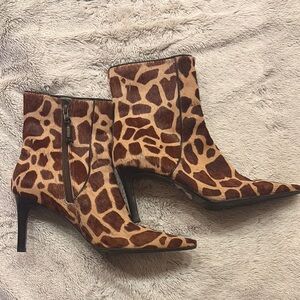 Lauren Ralph Lauren Brown Animal Print Heeled Boots
